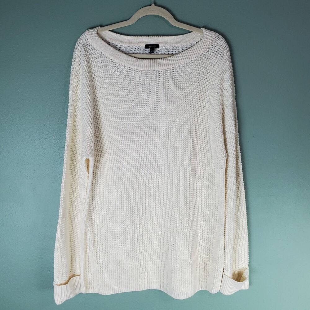 Talbots Womens Beige Pullover Knit Long Sleeve Sweater Size Large